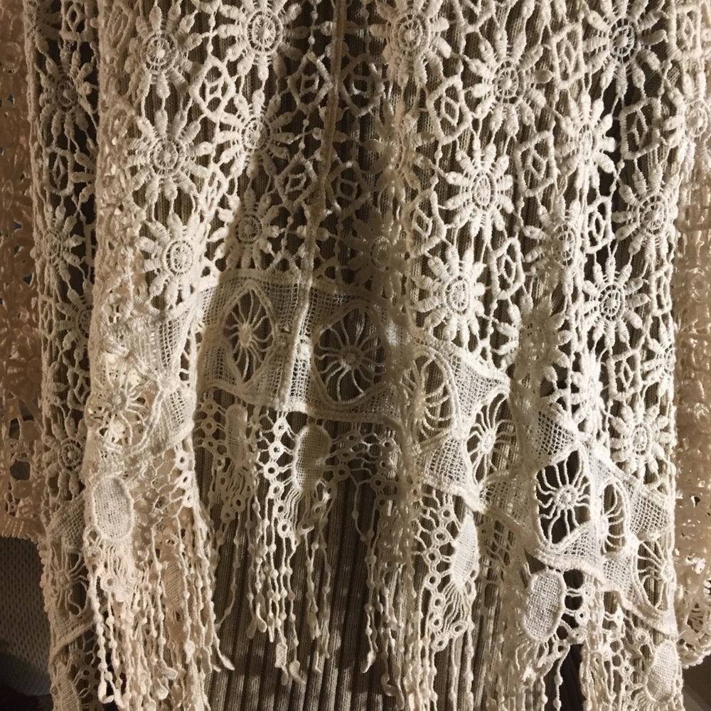 Natural Cotton Poncho Summery Sweet Beautiful - Picture 6 of 6